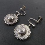 Victorian Silver Drop Earrings with Hollow Design