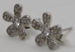 Vintage Art Deco Sterling Silver Flower Earrings