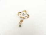 Edwardian 9ct Gold Lavalier Pendant with Blue Stones
