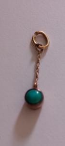 9ct Gold Turquoise Drop Pendant Jewelry