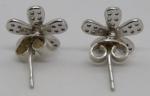 Vintage Art Deco Sterling Silver Flower Earrings
