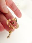 Edwardian 9ct Gold Lavalier Pendant with Blue Stones