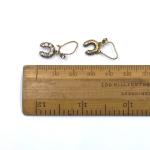 Victorian 9ct Gold Diamante Paste Horse Shoe Earrings