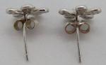 Vintage Art Deco Sterling Silver Flower Earrings