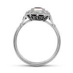 Art Deco 3 Ct Red Emerald Diamond Ring