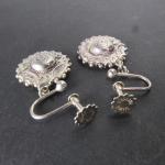 Victorian Silver Drop Earrings with Hollow Design