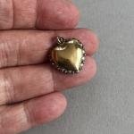 Victorian Turquoise & Pearl Heart Pendant in Gold