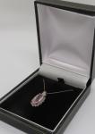Vintage 9 Carat White Gold Pink Quartz Pendant