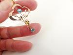 Edwardian 9ct Gold Lavalier Pendant with Blue Stones
