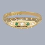 Emerald and Diamond Five-Stone Ring in 18ct Gold