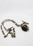 Antique Silver Spinning Fob Pendant with Bloodstone