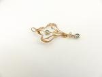 Edwardian 9ct Gold Lavalier Pendant with Blue Stones