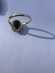 Antique 18ct Gold Sapphire Diamond Cluster Ring