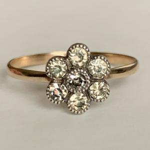 Antique Art Deco 9ct Gold Daisy Ring