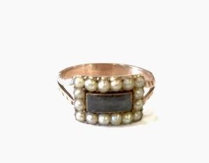 Georgian Mourning Locket Ring, Size N1/2