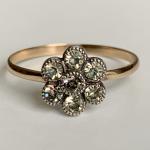 Antique Art Deco 9ct Gold Daisy Ring