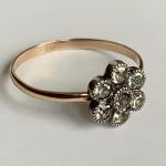 Antique Art Deco 9ct Gold Daisy Ring