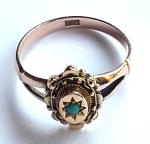 Victorian 9ct Yellow Gold Turquoise Ring, Size L/M
