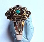Victorian 9ct Yellow Gold Turquoise Ring, Size L/M