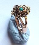 Victorian 9ct Yellow Gold Turquoise Ring, Size L/M