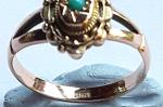 Victorian 9ct Yellow Gold Turquoise Ring, Size L/M