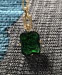 Vintage Green Gemstone Necklace in Gold Finish