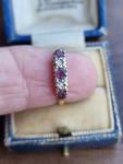 Antique Yellow Gold Ruby Diamond Ring with Hallmarks