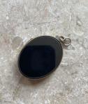 Hand-Painted Antique Jet and Pinchback Locket
