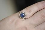 Edwardian Sapphire and Diamond Cluster Ring