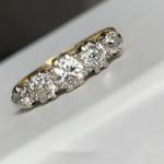 18ct Gold & Platinum Diamond Five Stone Ring