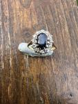 Antique 18ct Gold Sapphire Diamond Cluster Ring