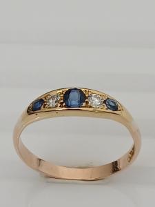 18ct Gold Sapphire and Diamond Five-Stone Ring