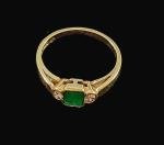 Vintage 18ct Gold Emerald and Diamond Ring Size N