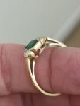 Vintage 18ct Gold Emerald and Diamond Ring Size N