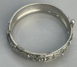 Silver Plated Hinged Bangle with Leaf Design