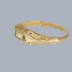 Emerald and Diamond Five-Stone Ring in 18ct Gold