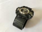 Victorian Whitby Jet Silver Buckle Bangle