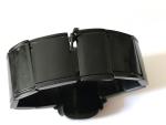Victorian Whitby Jet Silver Buckle Bangle