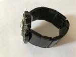 Victorian Whitby Jet Silver Buckle Bangle