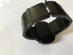 Victorian Whitby Jet Silver Buckle Bangle
