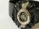 Victorian Whitby Jet Silver Buckle Bangle
