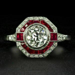 Art Deco 2.50 Ct Diamond Engagement Ring