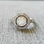 2 Ct Round Diamond Art Deco Engagement Ring