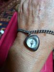 Sterling Silver Heart Pendant Compass Bracelet