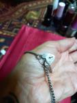 Sterling Silver Heart Pendant Compass Bracelet