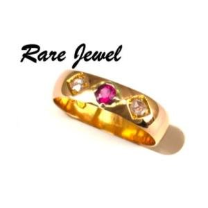 Victorian 22ct Gold Diamond Ruby Wedding Band