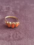 Georgian Gilded Gold Coral Half Hoop Ring