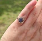 Edwardian Sapphire and Diamond Cluster Ring