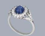 1960s Vintage Sapphire and Diamond Cluster Ring