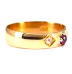 Victorian 22ct Gold Diamond Ruby Wedding Band